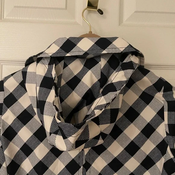 Kate Spade New York Navy and White Plaid Rain Coat - Picture 7 of 11